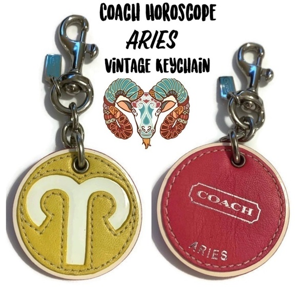 Coach Aries ♈️ Horoscope Astrology Fob Keychain - Picture 1 of 2